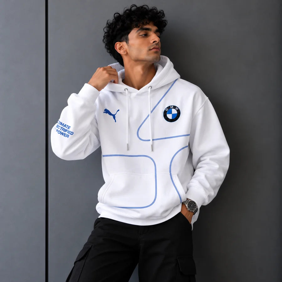 BMW M-PULSE White Ultimate Oversized Hoodie