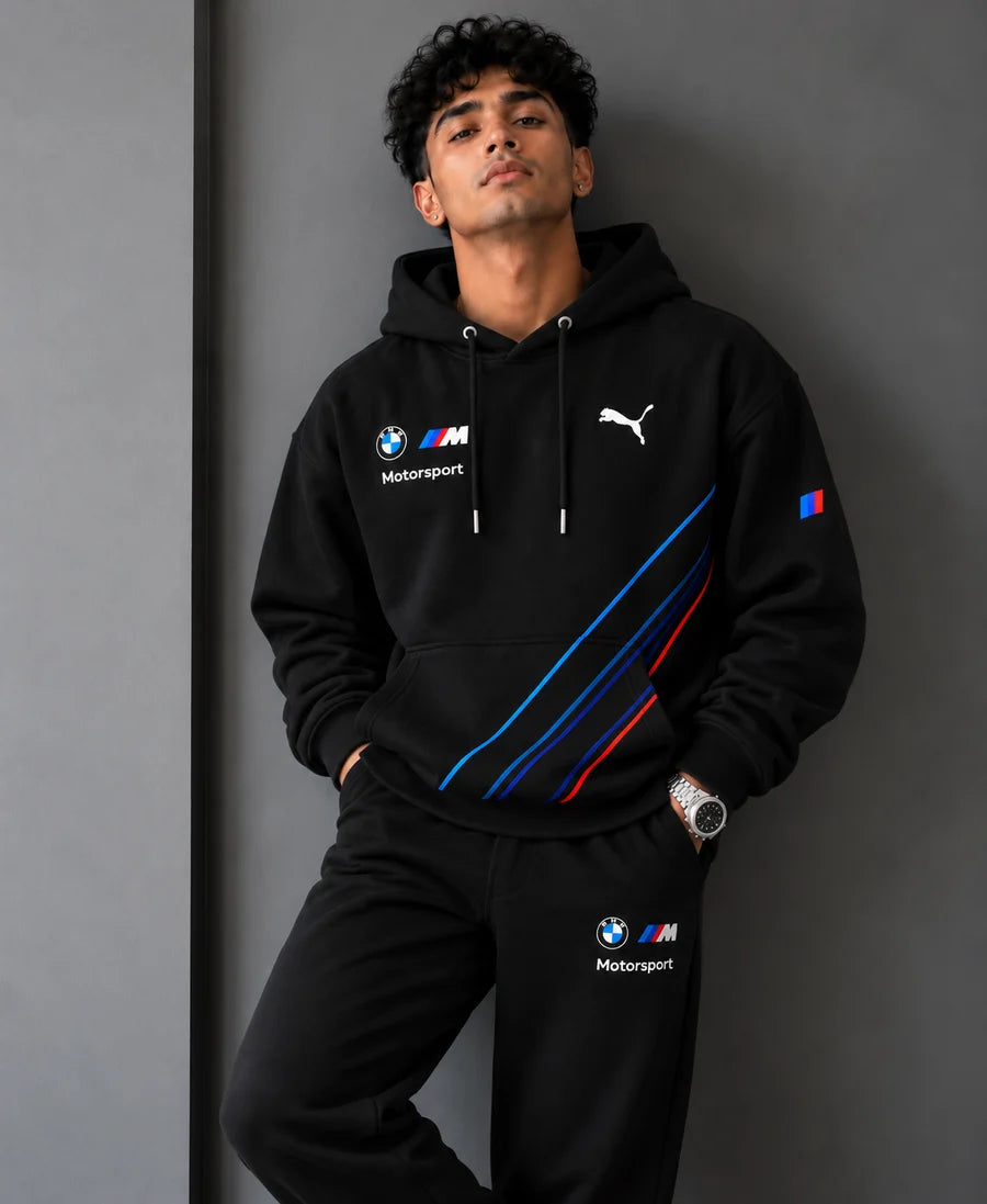 BMW Shadow Apex Motorsport Inspired Black Oversized Hoodie