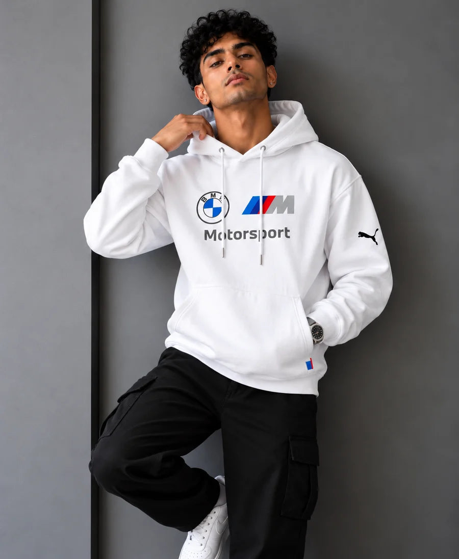 BMW M RACE Inspired Oversized Hoodie White