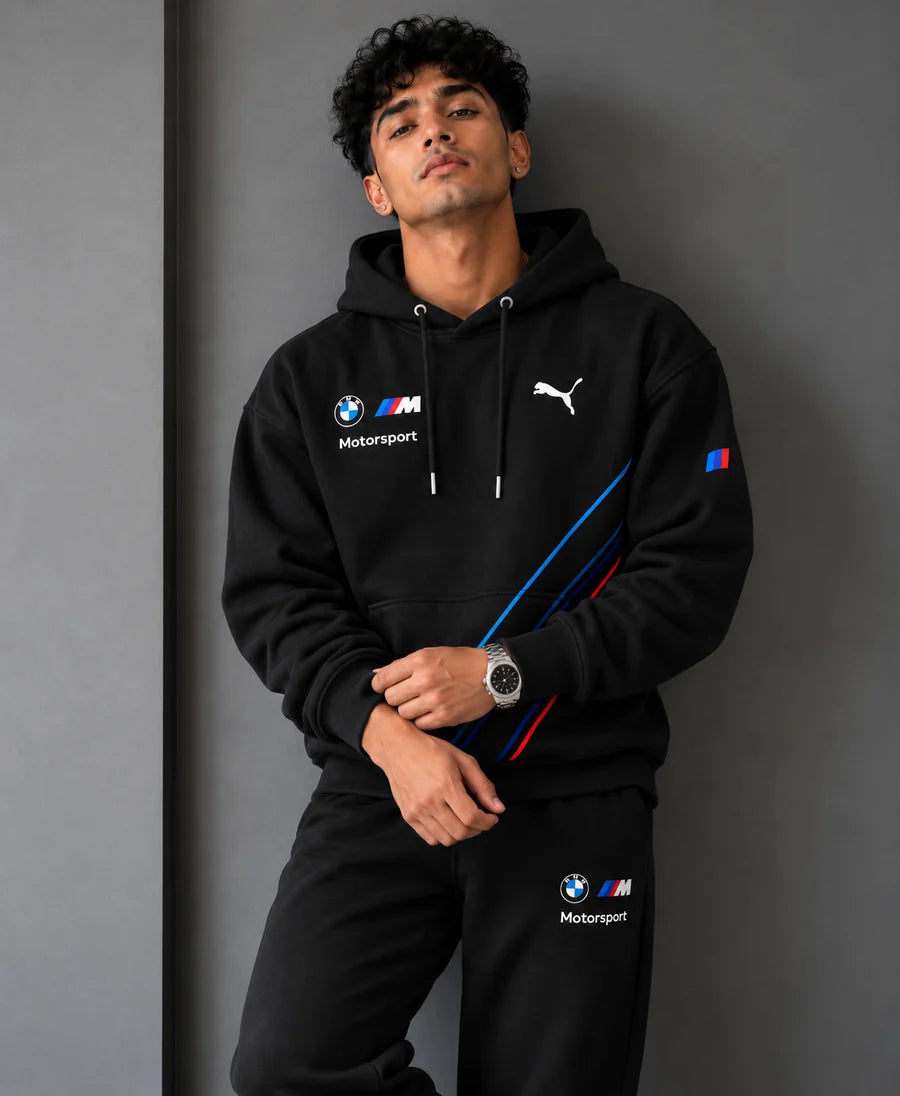BMW Shadow Apex Motorsport Inspired Black Oversized Hoodie