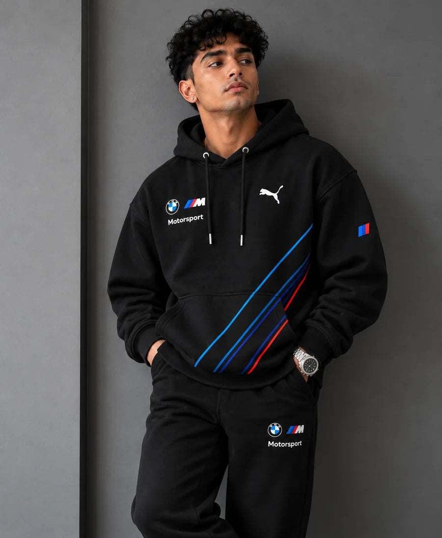 BMW Shadow Apex Motorsport Inspired Black Oversized Hoodie