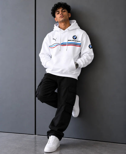 BMW M APEX White Stripe Oversized Hoodie