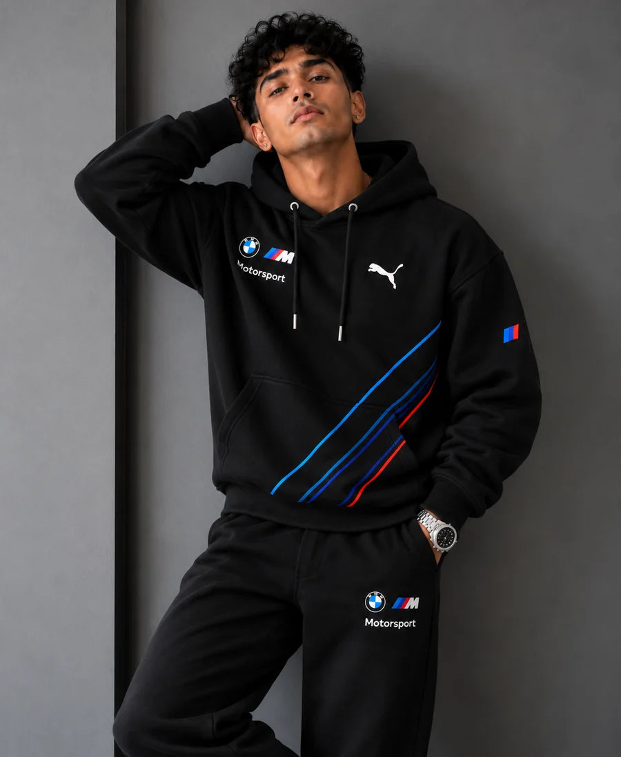 BMW Shadow Apex Motorsport Inspired Black Oversized Hoodie