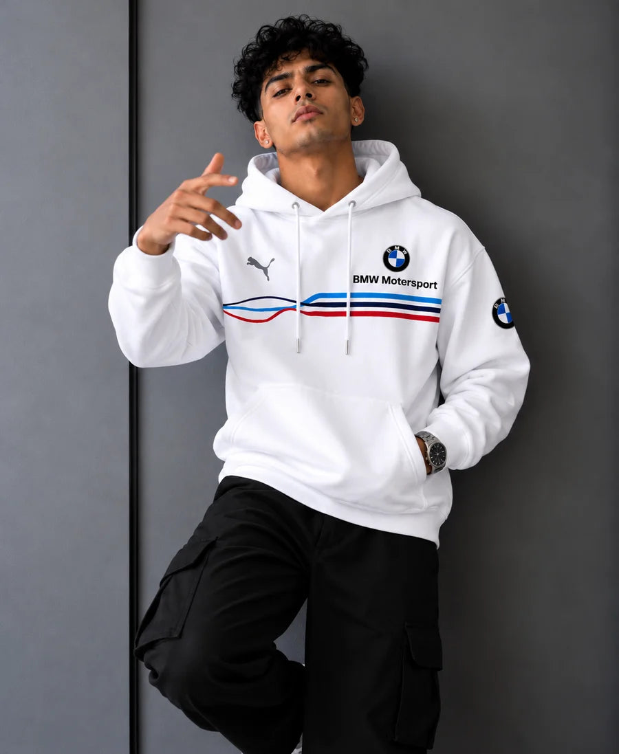 BMW M APEX White Stripe Oversized Hoodie