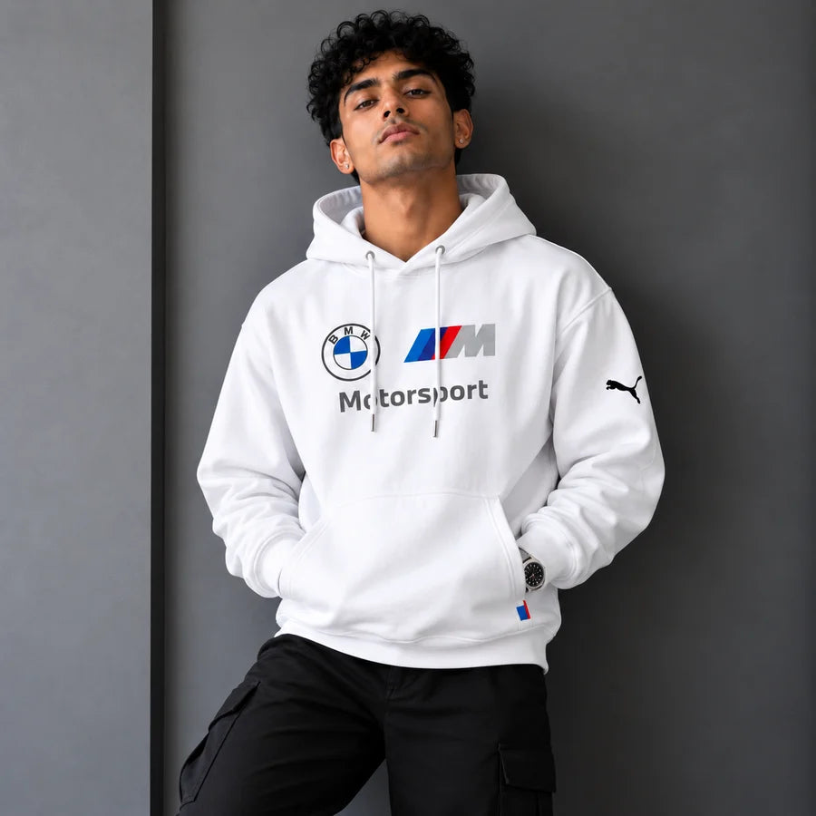 BMW M RACE Inspired Oversized Hoodie White